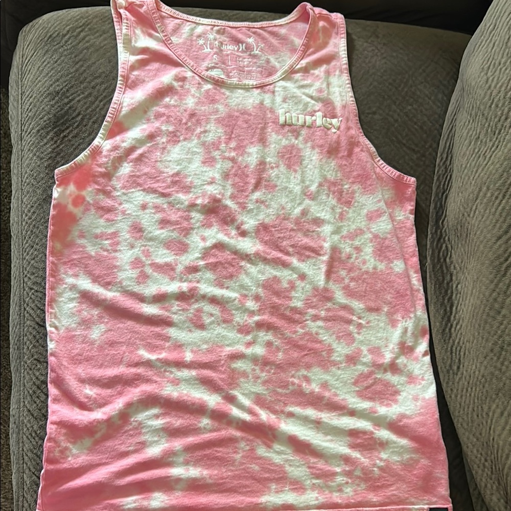 Hurley Mens Pink Tie-Dye Tank Top